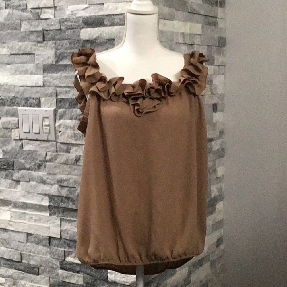 NWT Sweet Pea NY&C Tan Blouse Size XL